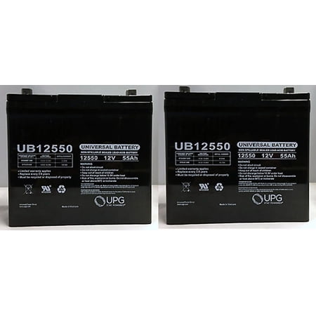 12V 55Ah Replacement Battery for Sunrise Medical Quickie Pulse 6SC Powerchair - 2 Pack