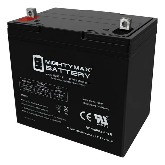 12V 55Ah SLA Battery Replacement for B&B MPL55-12