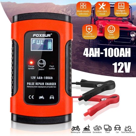 12V 5A Automatic Car Battery Charger Intelligent Pulse Repair Starter AGM GEL