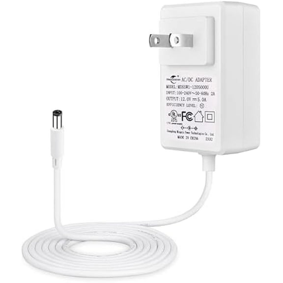 12V 5A Power Adapter Supply AC100-240V to DC Transformer for LED Light Strip LCD Monitor Router Car Devices 5.5mm X 2.1mm US Plug UL Listed