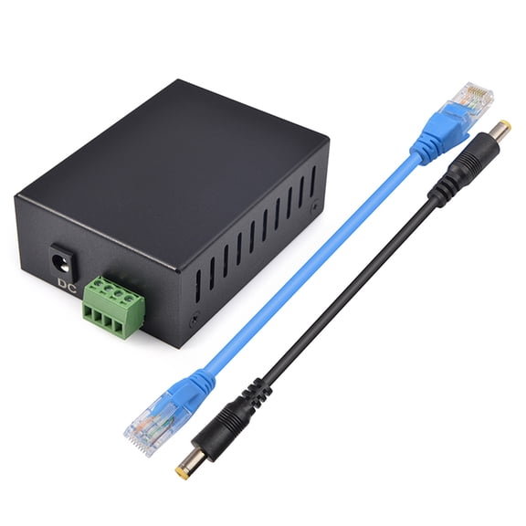 12V 5A Power Over Ethernet Splitter Power Divider with Metal Enclosure for Efficient Networking Functionality Separator