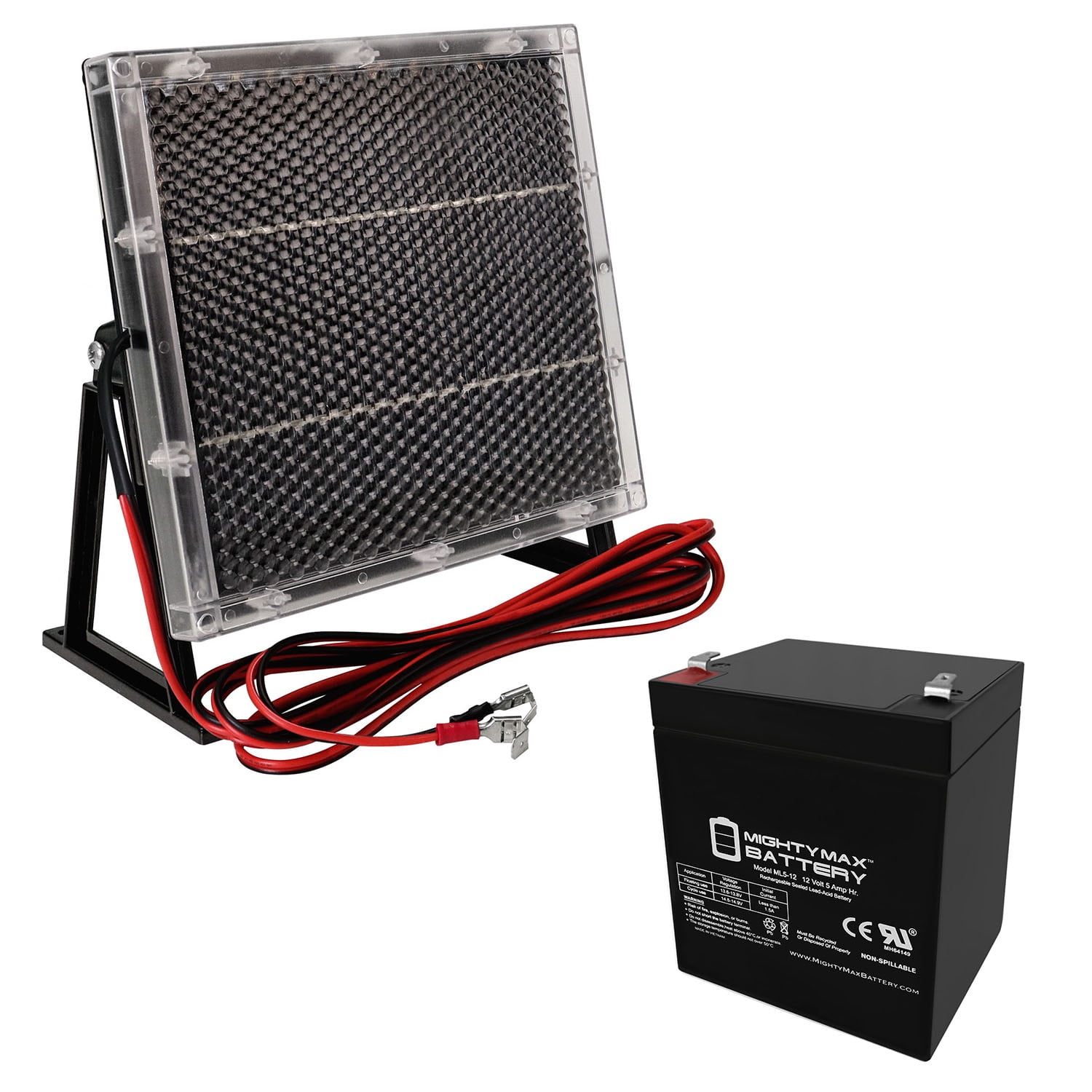 12V 5AH Battery for Westin 65-75028 Brake + 12V Solar Panel