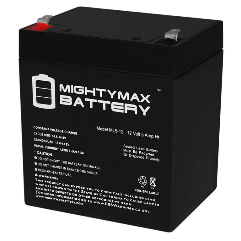 Bright Way Replacement Battery for 12V 5AH Battery for Black