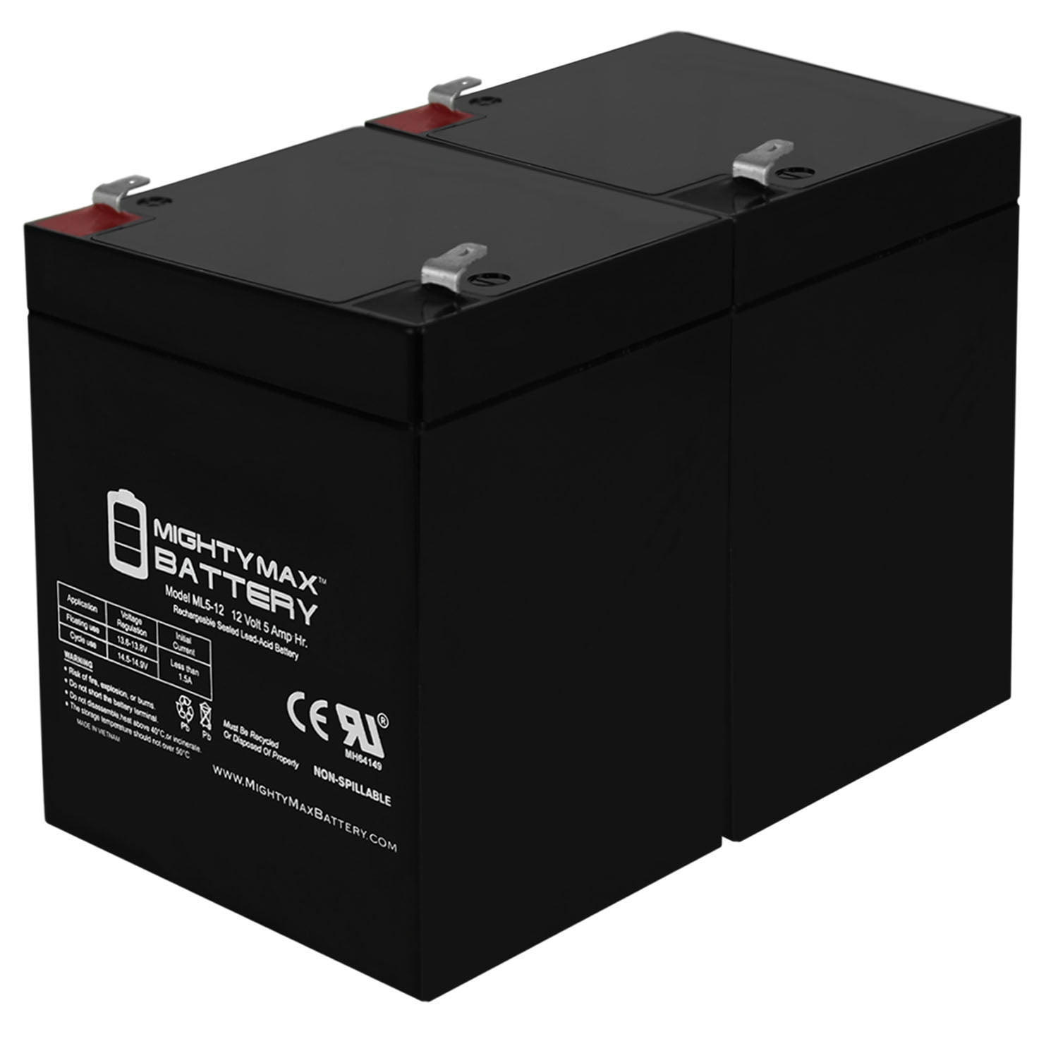 12V 5AH SLA Battery Replacement for Enduring 6-DW-5 - 2 Pack 