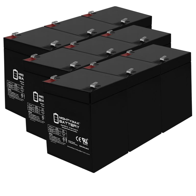 Vici Battery VB5-12 - 12V 5AH SLA Replacement Battery With F1 Terminals, 2-Pack - Compatible With DJW12-4.5 2 thumbnail image