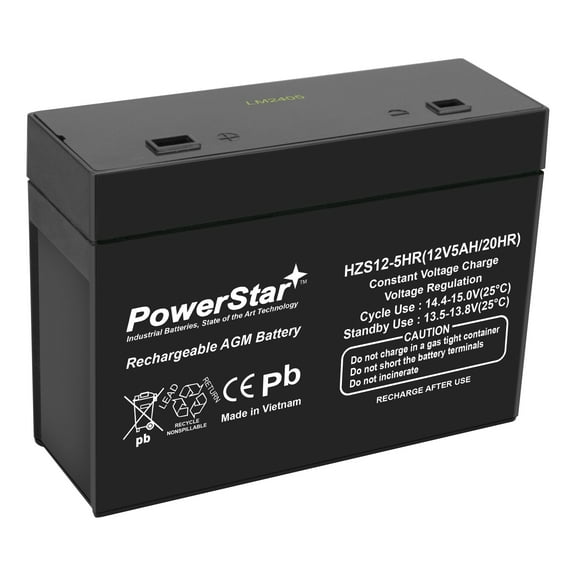12V 5AH Sealed Lead Acid Battery with Recessed Polarized Terminals