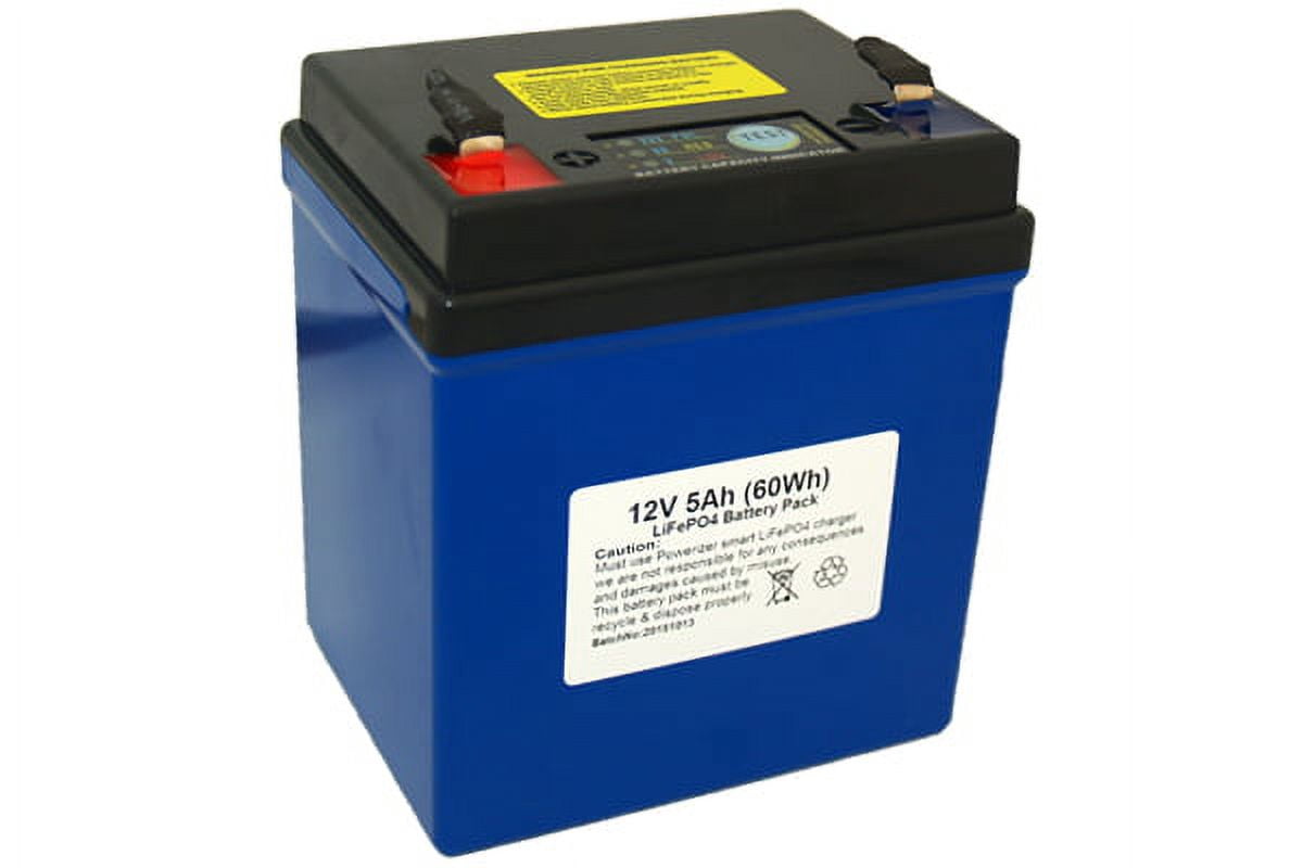 12V 5Ah (60Wh) LiFePO4 Battery with LED Indicator (Replaces SLA 12V 4.5Ah)