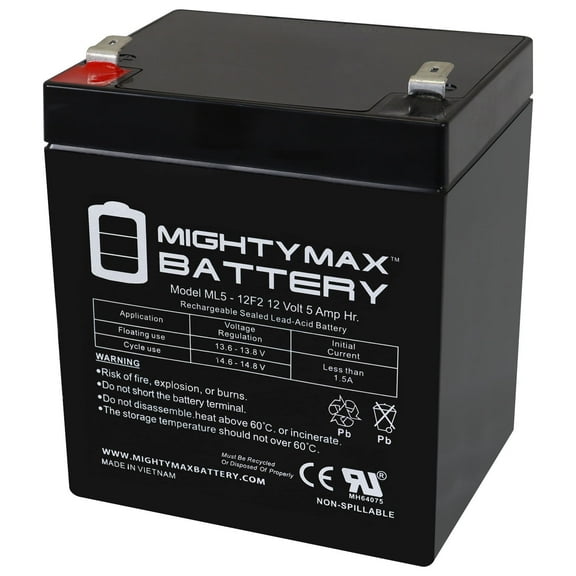 12V 5Ah F2 SLA Replacement Battery for Razor E150 Pink 13111661