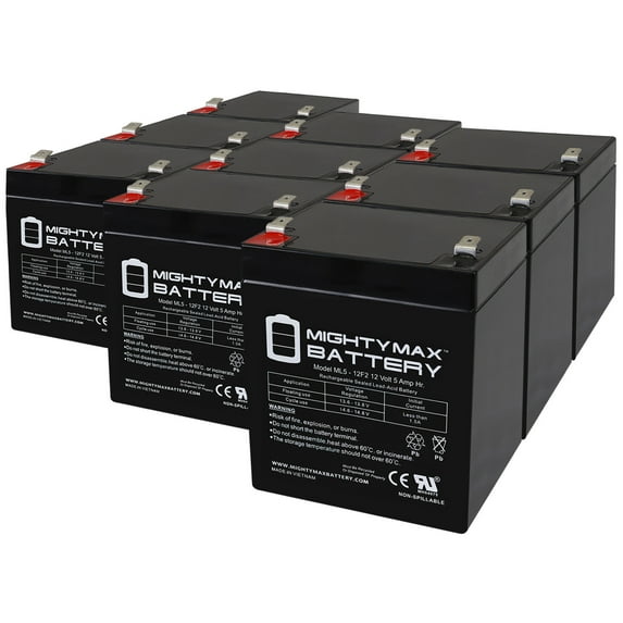 12V 5Ah F2 SLA Replacement Battery for Unisys PS4.5 - 9 Pack
