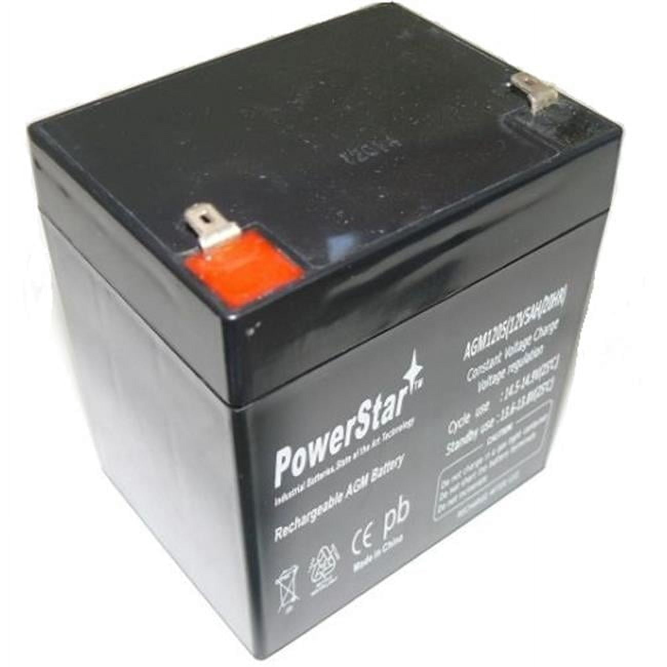 Charity Battery CB1250 12V 5Ah Replacement Battery For Garage Door Openers - SLA AGM, F1 Terminal