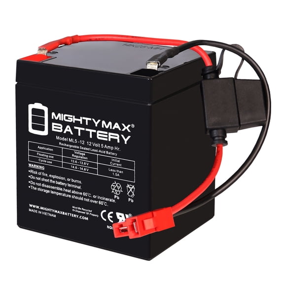12V 5Ah SLA F1 Replacement Battery Compatible With Kids Electric Vehicles Car Ride on Toy Truck for Toddlers