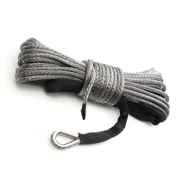 12V 5MM*15M Winch Rope ATV UTV Trailer High Strength Synthetic Winch Line Cable Rope Tow Cord With Sheath Gray Winch 7700LBS ,Durable & Safe
