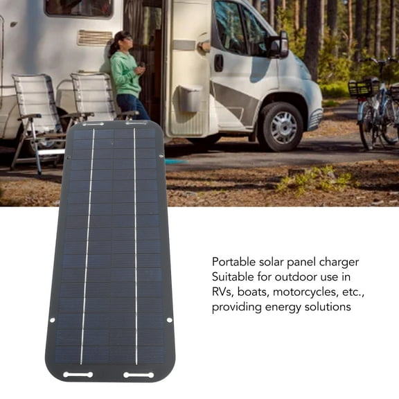 12V 5W Portable Solar Panel For Car Boat RV Motorcycle Outdoor Charger