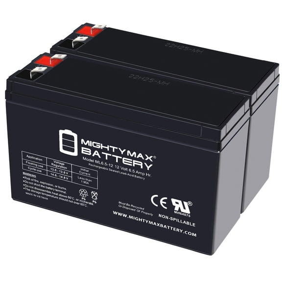 12V, 6.5Ah, AGM, F2 Terminal, Replacement Battery Compatible with Delta HR 12-24W - 2 Pack