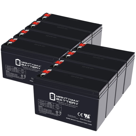 12V, 6.5Ah, AGM, F2 Terminal, Replacement Battery Compatible with Delta HR 12-24W - 8 Pack