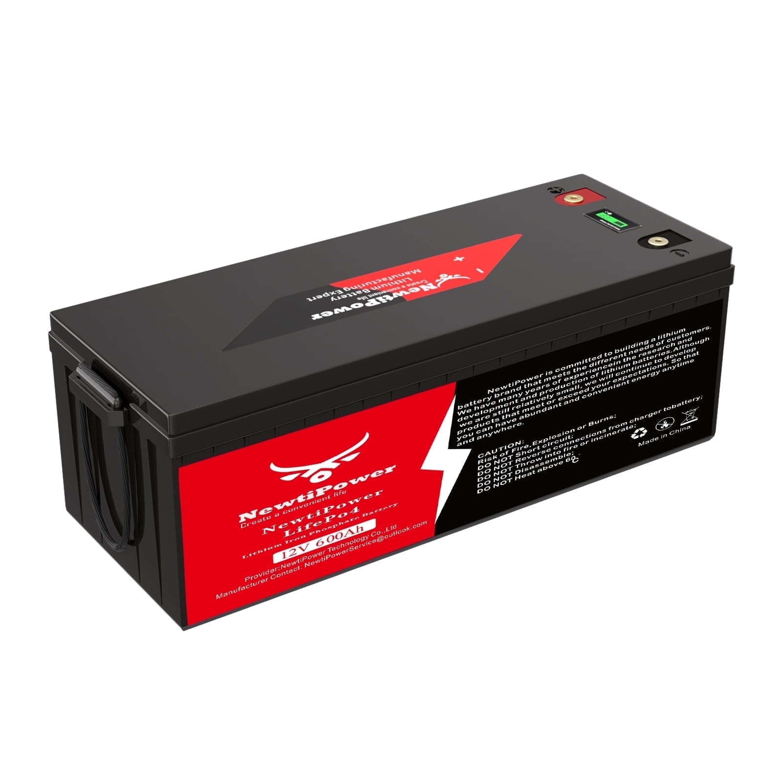 NewtiPower 12V 600Ah LiFePO4 Lithium Battery,250A BMS,10000+ Cycle for RV and Power Storage