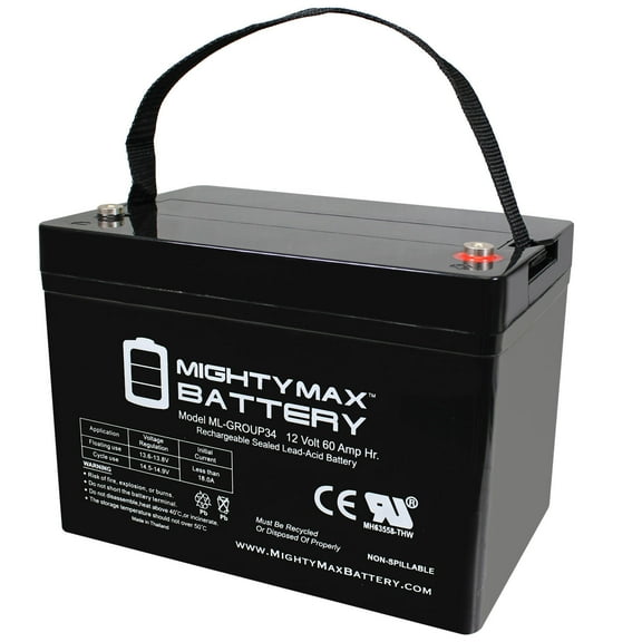 12V 60AH Group 34 Replacement Battery For Boats  Buoys