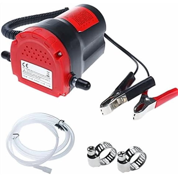 12V 60W Oil Change Pump Extractor, Oil/Diesel Fluid Pump Extractor Scavenge Oil Change Pump Transfer Suction Transfer Pump with Tubes Truck Rv Boat ATV (Red)
