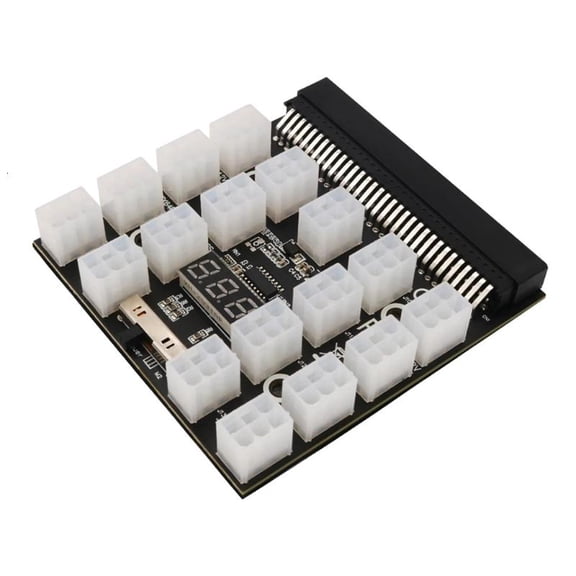 12V 64P to 17x 6Pin Power Breakout Board Adapter Converter for Ethereum ETH BTC