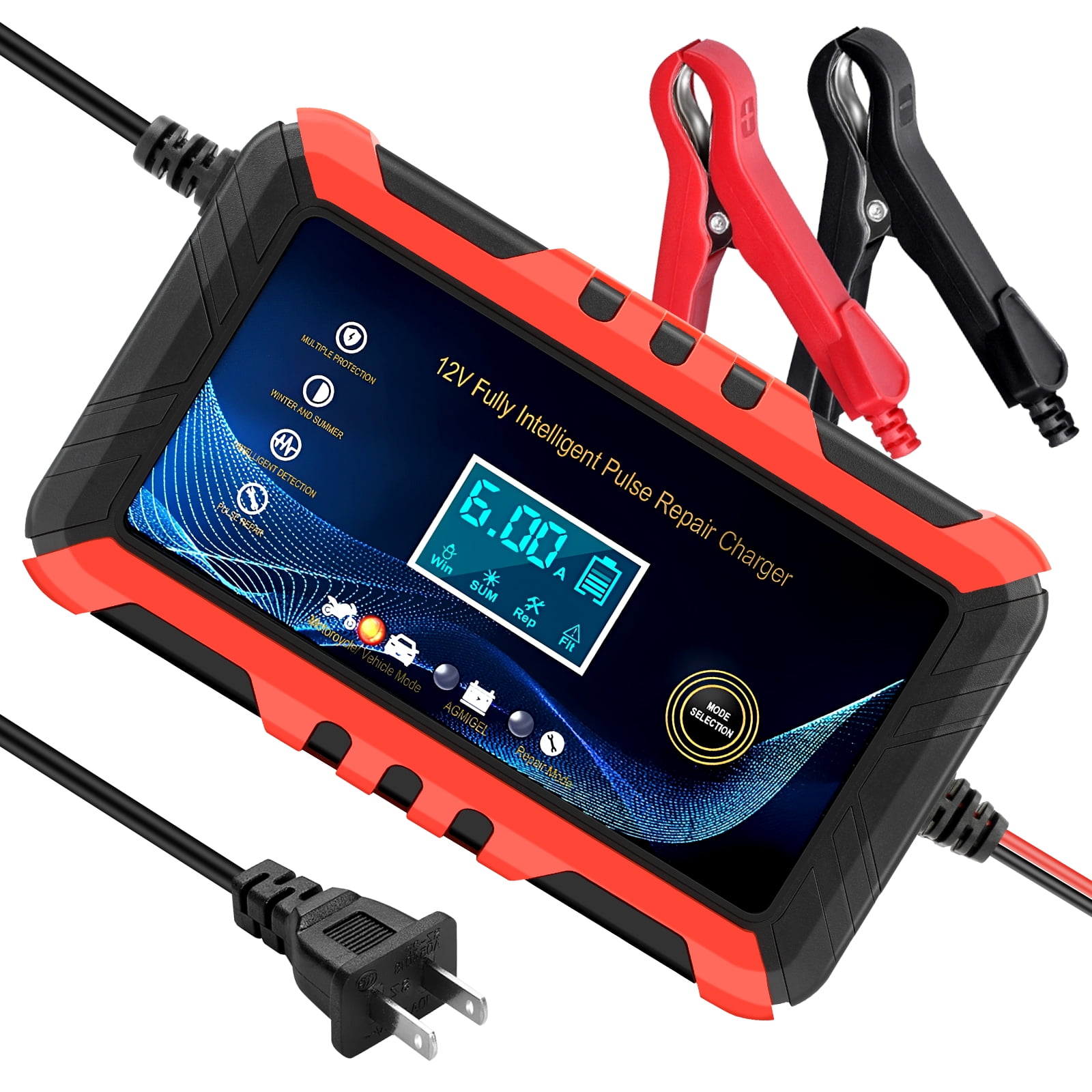 12V/6A Battery Charger Automotive 7Stage Multifunction Smart Charger