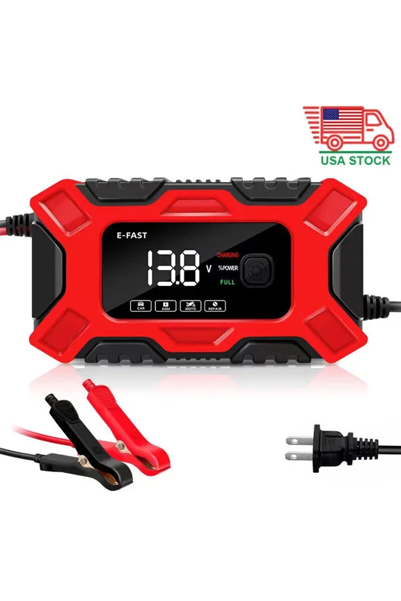 12V 6A Smart Car Battery Charger Automatic Trickle Maintainer Motorcycle Repair