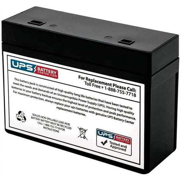 12V 6Ah Sealed Lead Acid Replacement Battery with Recessed Terminals