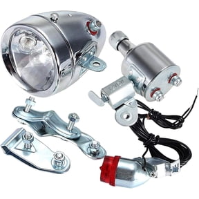 12V 6W Friction Generator Dynamo Headlight Tail Light Kit for Bicycle Motorized Bike