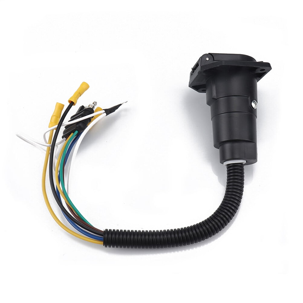 12V 7 Pin Round Trailer Plug 7 Way Socket Adapter Wiring Connector Tow