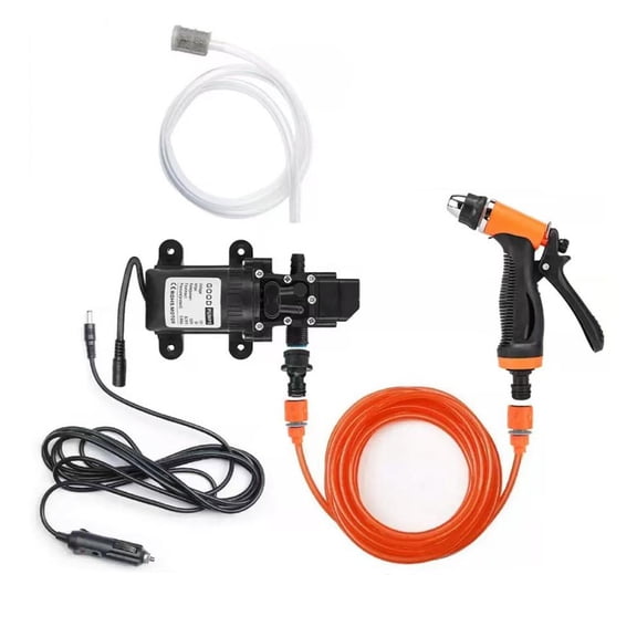 12V 72W 130PSI Portable High Pressure Car Washer, Self-Priming Water Pump Spray Gun Kit for Car, Pet, Garden & Camping
