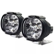 12V 7500K 18W Aluminum Shell Black LED Motorcycle Auxiliary Headlight for Motorcycle, Electric Vehicle, and Scooter