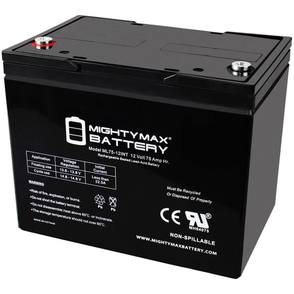 12V 75AH Internal Thread Battery for Trac All Terrain Power Chair
