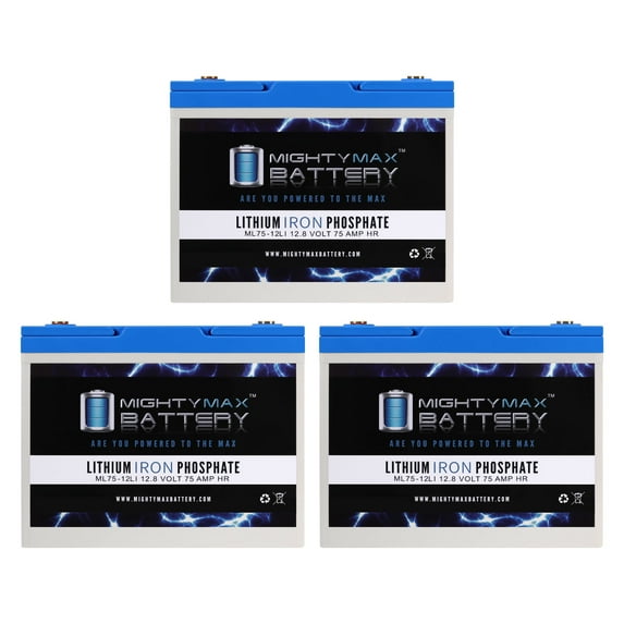 12V 75AH Lithium Replacement Battery compatible with Excel XL-24 - 3 Pack