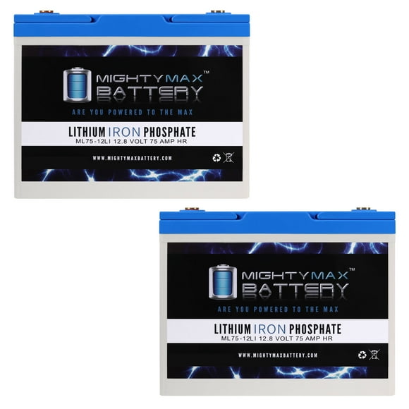 12V 75AH Lithium Replacement Battery compatible with Solar Wind - 2 Pack