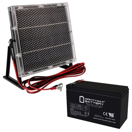 12V 7AH F2 SLA Replacement Battery Compatible With Rotech E8 Control Panel + 12V Solar Panel