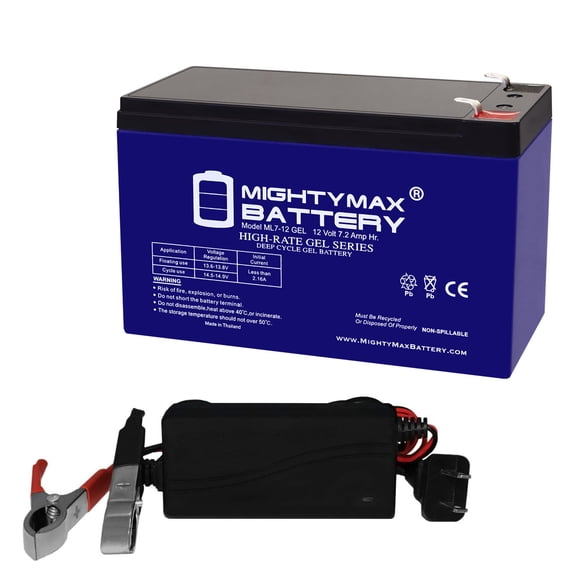 12V 7AH GEL F1 Replacement Battery Compatible With Steele SP-GG120 1200 Watt Generator + 12V Charger