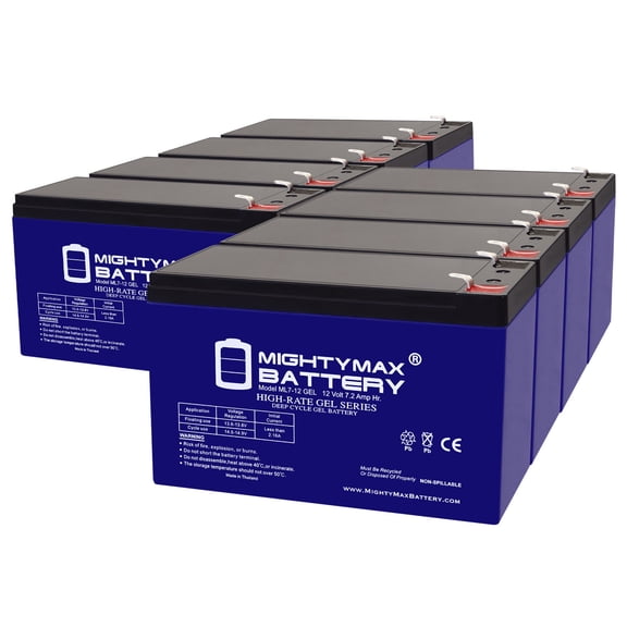 12V 7AH GEL F1 Replacement Battery Compatible with Smarter Tools Model #STGP-4750EB - 8 Pack