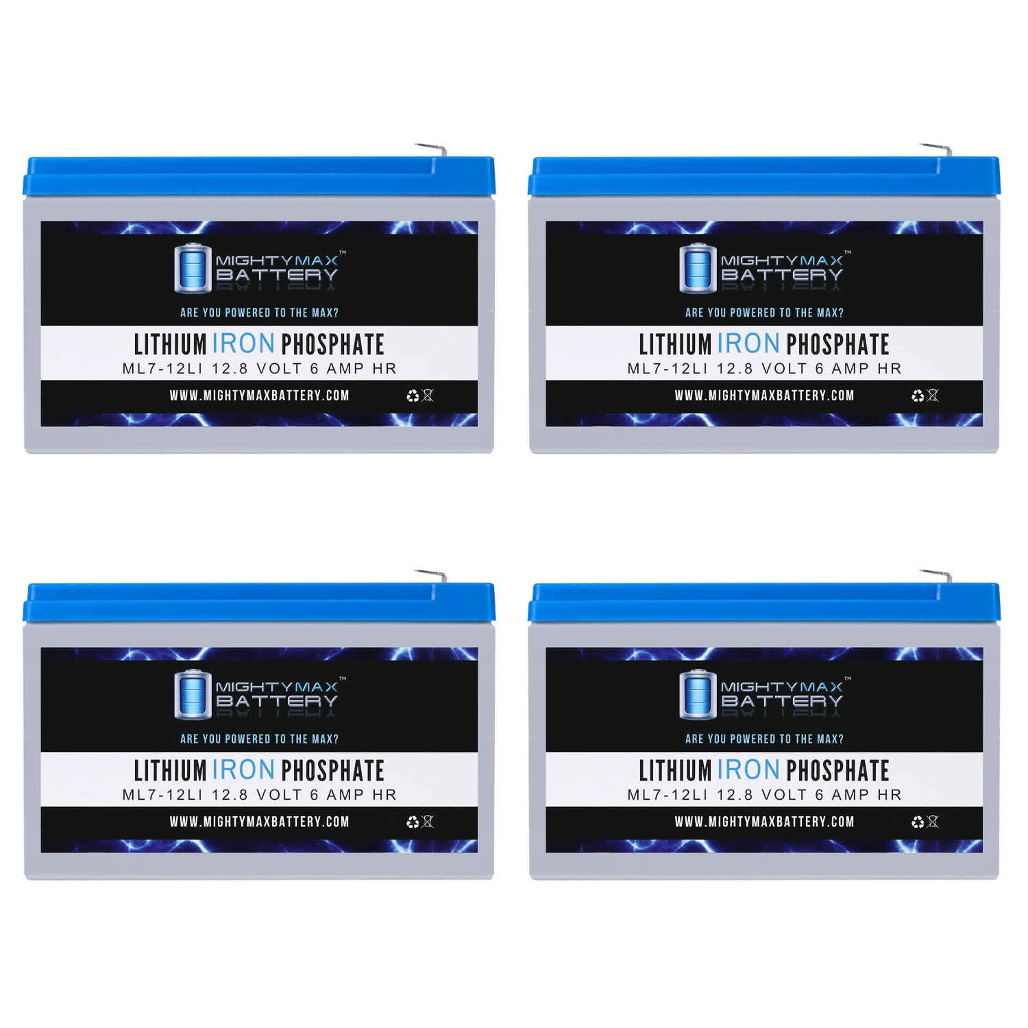 Mighty Max 12V 8Ah SLA Replacement Battery 2-Pack - Compatible With Panasonic LC-R127R2P1