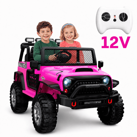 12V 7Ah 2‑Seater Kids Ride‑On Truck – 2WD with 2×45W Motors, 1.9‑5 MPH Speed, Parent Remote Control,Front Storage, Shock Absorbers, Bluetooth & MP3, LED Lights, – Great Gift for Ages 3