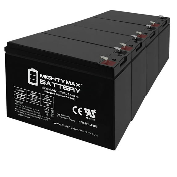 12V 7Ah Agm Sla Rechargable Vrla Battery - 4 Pack