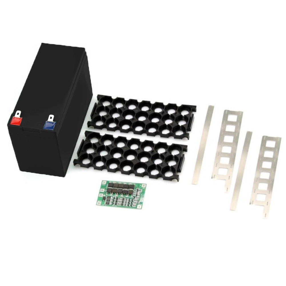 12V 7Ah Battery Case Holder Fit 18 650 Cells 3*7 BMS Nickel Strip