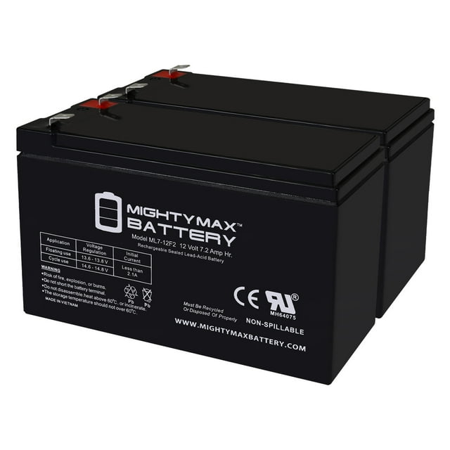12V 7Ah F2 Replacement Battery for APC SmartUps 2200 RMI3U - 2 Pack