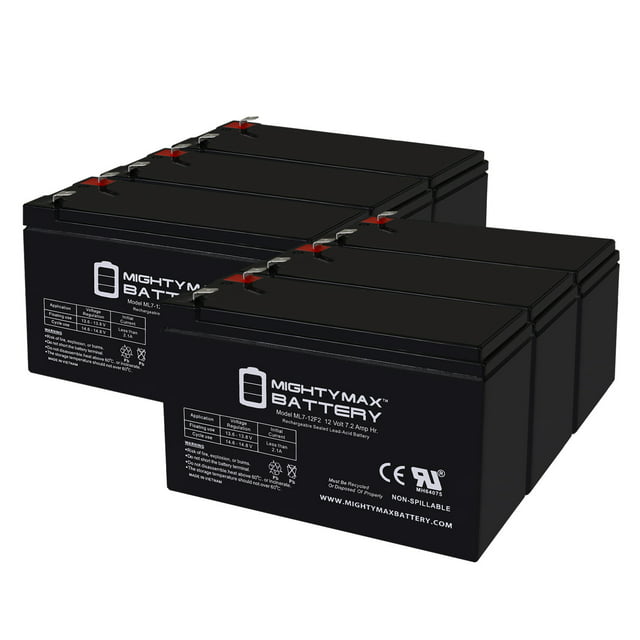 12V 7Ah F2 Replacement Battery for Kung Long WP1236W - 6 Pack