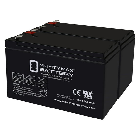 12V 7Ah F2 Replacement Battery for Leoch DJW12-7.2 - 2 Pack
