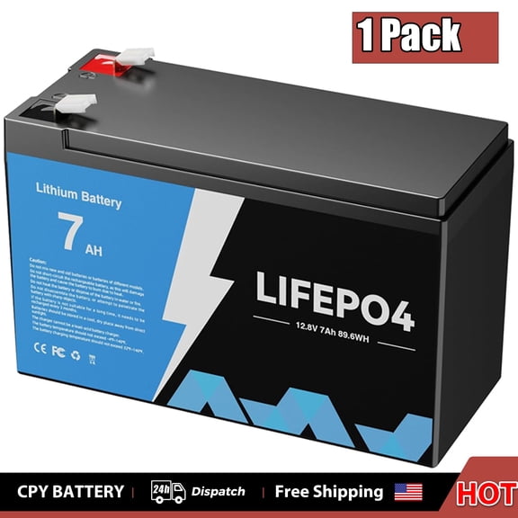 12V 7Ah LiFePO4 Lithium Battery 5000+ Deep Cycle For RV Marine Solar Off-grid