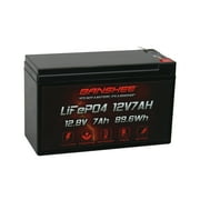 12V 7Ah Lithium LiFePO4 Battery, Rechargeable Battery, Up to 3000+ Deep Cycle Lithium Iron Phosphate Battery Built-in BMS, Ideal for Small UPS, Lighting, Solar Power, Fish Finder, kids ride on car