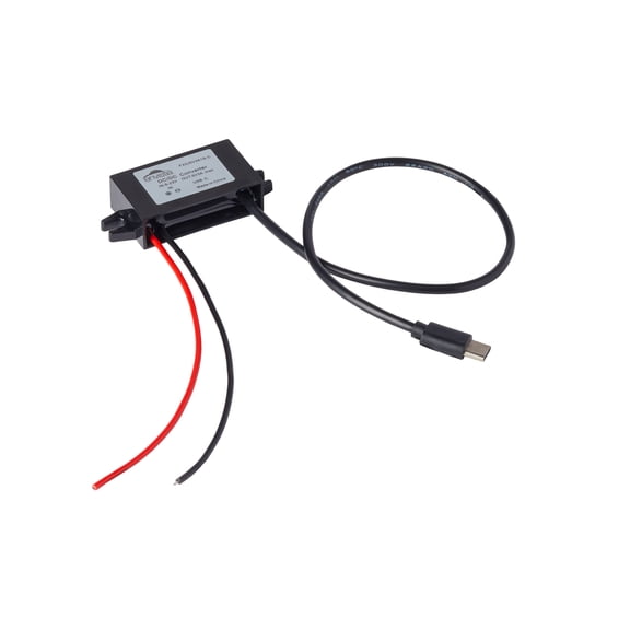 12V (8-23V) To 5V 3A DC-DC Waterproof Step-Down Converter with USB-C Output Cable F23J5V3A1S-C