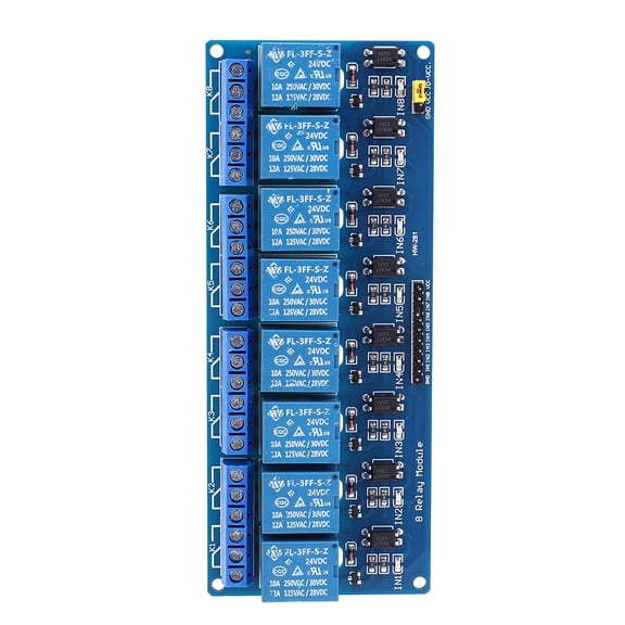 12V 8 Channel Relay Module Board with Optocoupler Isolation, 10A High Current 8-Way Relay Module for Arduino Industrial Automation PLC Control (12V 8S)
