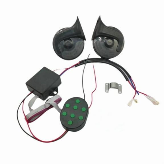 12V 8 Tones Musical Air Horn Electric Snail for Vehicles Motorcycles Car with Sounds Control Box Button Universal