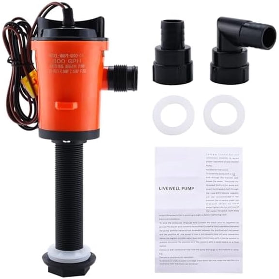 12V 800GPH Livewell Pump Kit,4.0A Live Well Aerator Pump with Straight Intake,Bait Tank Aerator for Boat Marine$$Watercraft