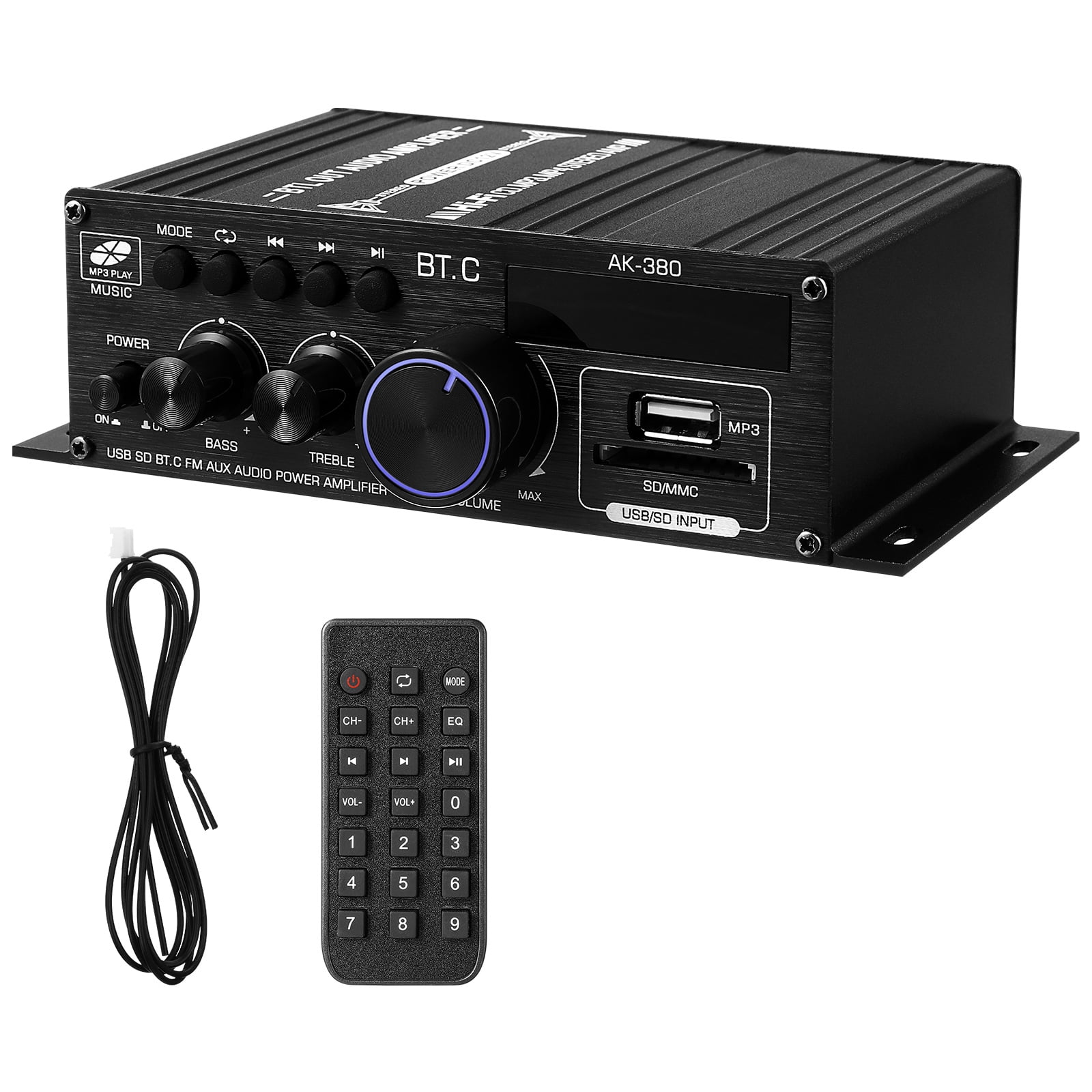 12V 800W 2 Channel Powerful Stereo Audio Power Amplifier HiFi Bass Amp